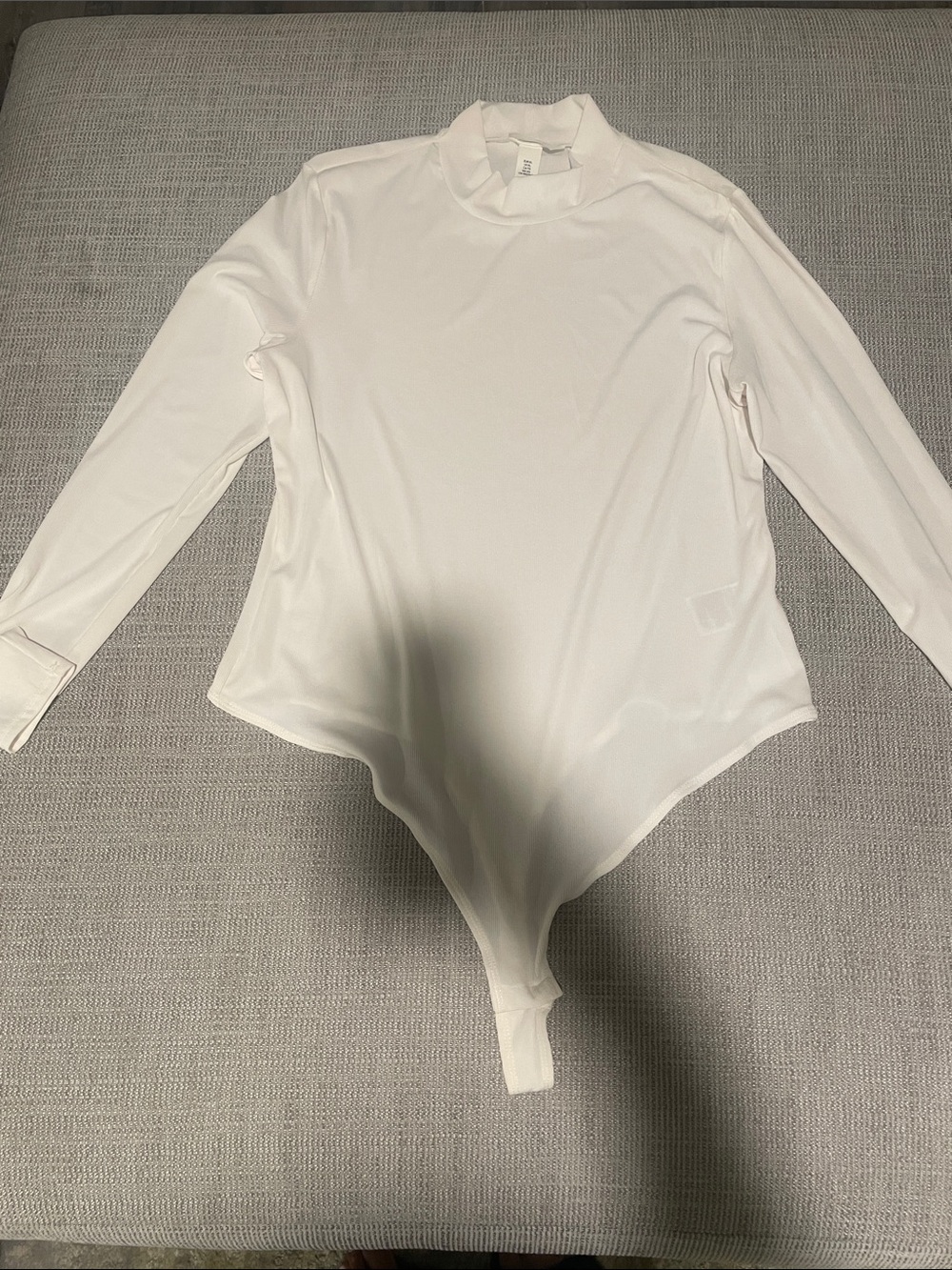 H&M White Long Sleeve Mock Neck Bodysuit
